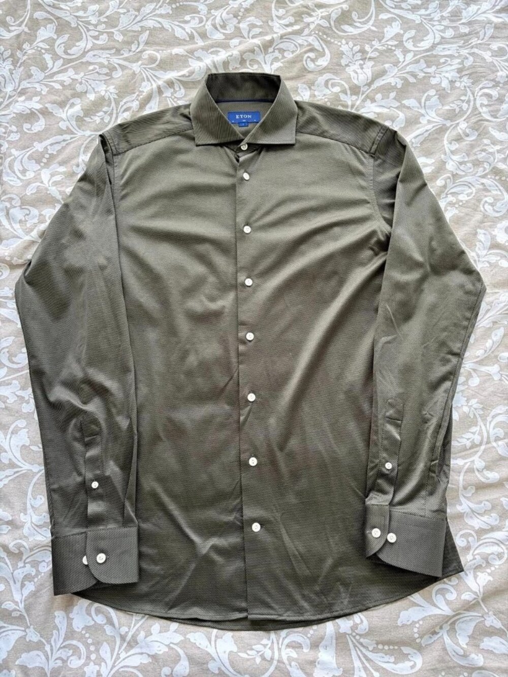 Eton Dark green size 16 slim fit dress shirt